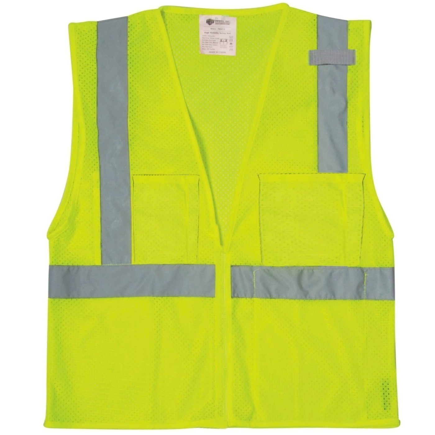 Lime Green Safety Vest with Silver 