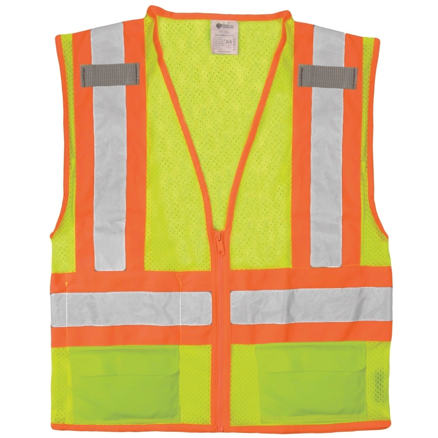 Two-Tone Lime Green Vest: DRJ Safety 