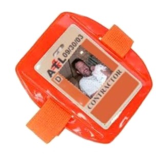 Hi Visibility Bright Orange with Adjustable Elastic and Hook & Loop Strap by Specialist ID Heavy Duty Reflective Armband ID Badge Holder